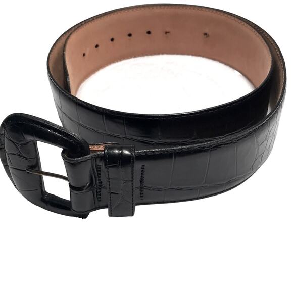 Nordstrom Black Alligator Leather Belt. 38 - Picture 1 of 5